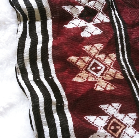 J.Crew striped black/white/maroon scarf lightweigh - Picture 4 of 8